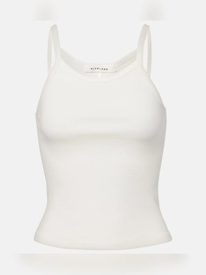 Ribbed-knit cotton jersey tank top