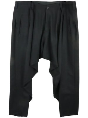Drop-crotch wool trousers