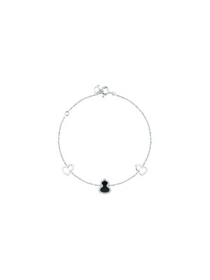 Браслет Petite Wulu из белого золота с бриллиантами и ониксом - WU-BR0001A-WGDON