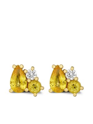 Серьги Gooseberry из желтого золота с бриллиантами и сапфирами