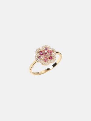 Кольцо Baby Flora с сливой из жёлтого золота