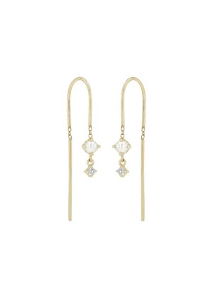 Серьги Wire из желтого золота с жемчугом и бриллиантами