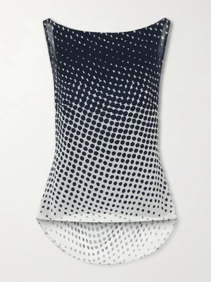 Топ из жатого шифона с принтом «Halftone Wiggle Dot»