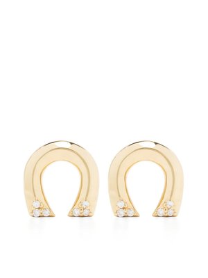 Серьги-гвоздики Tiny Horseshoe из желтого золота с бриллиантами