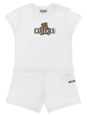 Костюм из футболки и шорт-бермудов «Мишка Moschino»