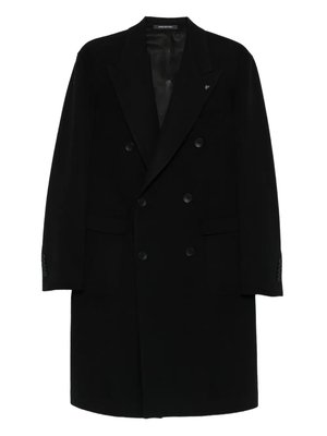 двубортное пальто из смесовой шерсти