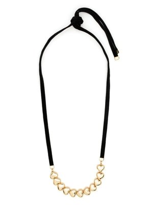 Heart-beads velvet necklace