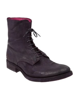 distressed lace-up boot