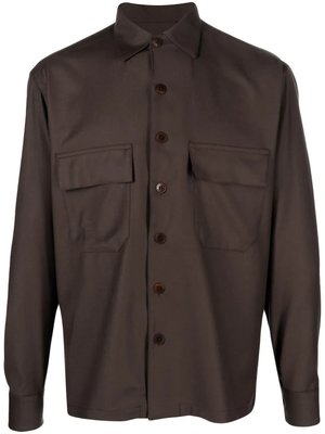 Long-sleeve virgin wool shirt