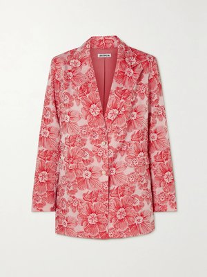 Жаккардовый блейзер Agnes с искусственным жемчугом и цветочным узором