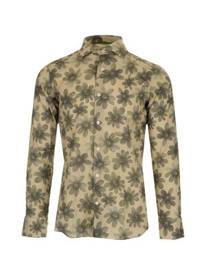 Рубашка с цветочным принтом и зауженным кроем