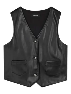 кожаный жилет