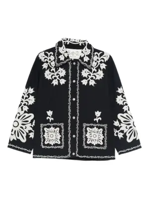 Пиджак с цветочной вышивкой