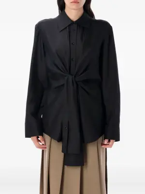 Шелковая рубашка с узлом