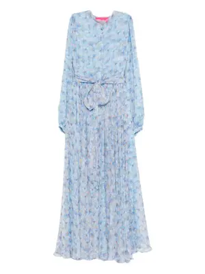 Макси-платье с цветочным принтом и поясом
