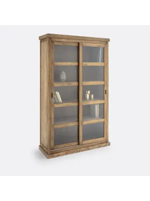 Книжный шкаф-витрина, 2 раздвижные двери