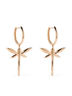 Маленькие серьги-подвески Dragonfly из розового золота