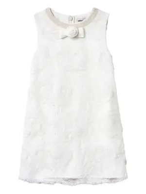 платье без рукавов с цветочной вышивкой