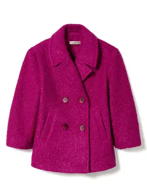 Двубортное пальто из букле