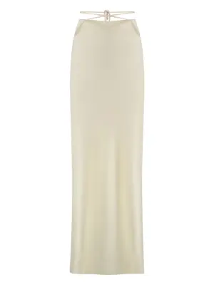 Атласная юбка миди