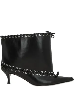 Ботильоны на каблуке 60 мм с ремешками и люверсами