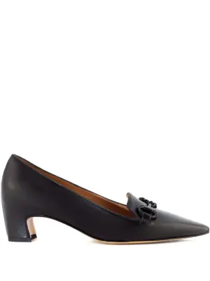 Туфли-лодочки на каблуке 40 мм из кожи