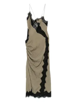 Платье миди с кружевом