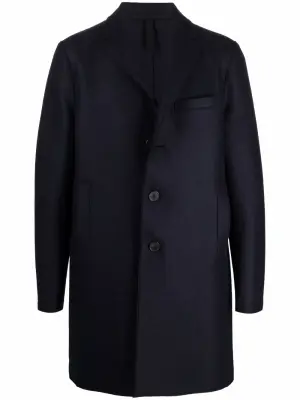 Однобортное шерстяное пальто