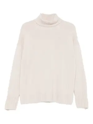 Свитер в рубчик с высоким воротником