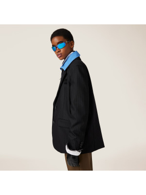 Однобортный жакет в полоску