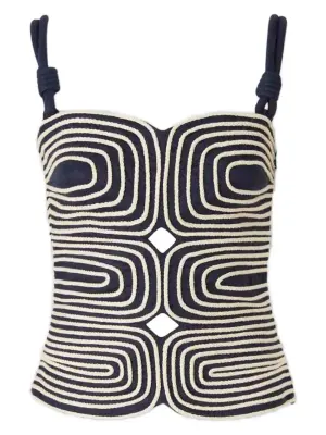 Топ Marea с контрастной отделкой и шнурками-лямками