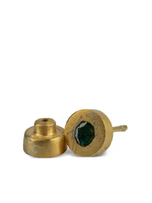 Позолоченная серьга с бриллиантом