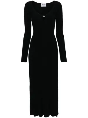 Платье макси в рубчик