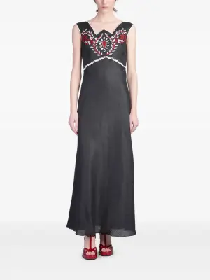 Платье макси с вышивкой