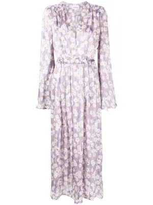 Платье миди с цветочным принтом