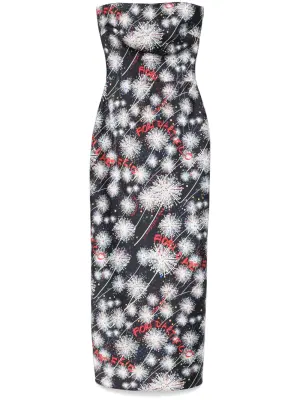 Платье миди с принтом