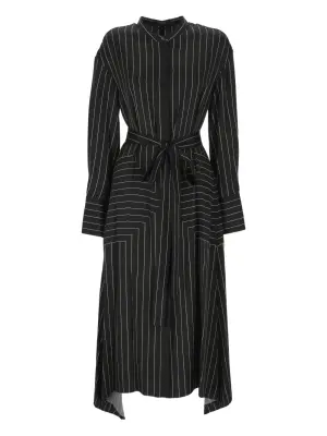 Платье миди Orlana в полоску с поясом