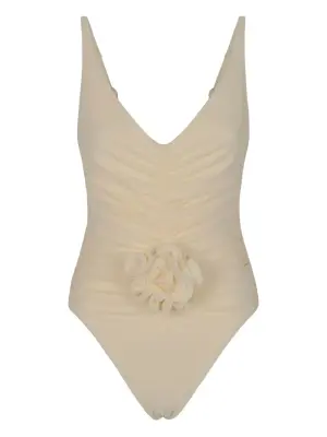 Купальник с цветочной аппликацией