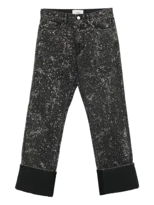 Джинсы бойфренды с кристаллами