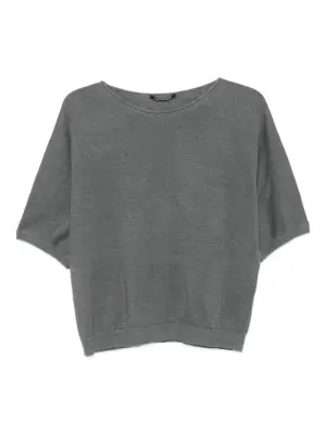 льняной топ с короткими рукавами