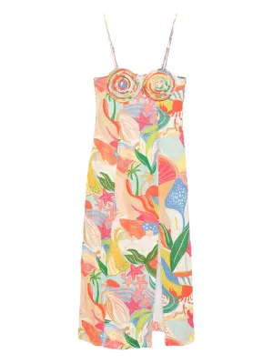 платье миди с графичным принтом