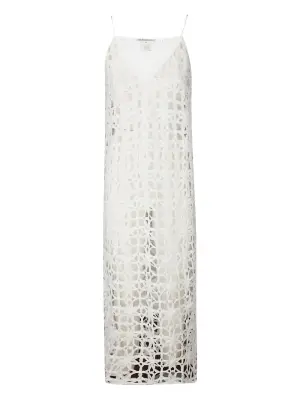 Платье миди в технике кроше