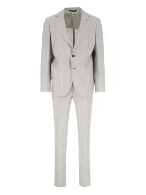 Льняной костюм с однобортным пиджаком