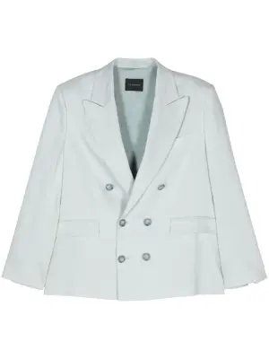 Двубортный пиджак из смесового льна