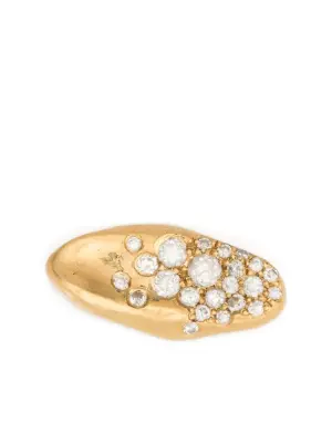 Серьга из желтого золота 18 карат с бриллиантами