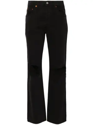 Джинсы свободного кроя с завышенной талией