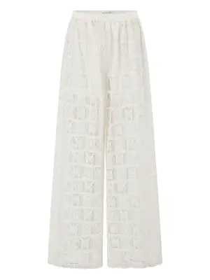 Брюки с цветочной вышивкой