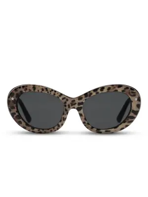 Солнцезащитные очки в оправе 'кошачий глаз' с леопардовым принтом