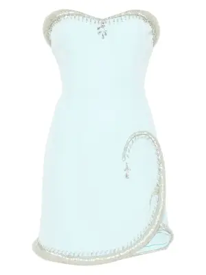 Платье без бретелек с отделкой