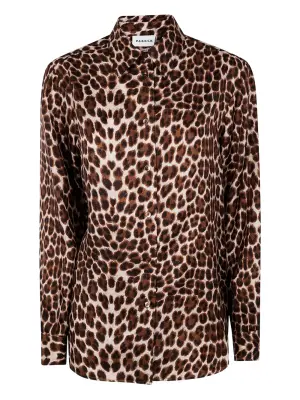 Шелковая рубашка с леопардовым принтом